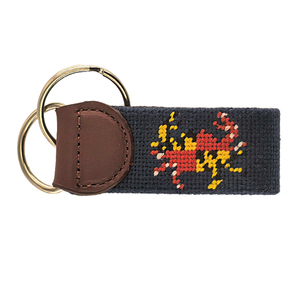 Cowhide Custom Needlepoint Design Genuine Leather Key Fob Fashion Customizable Key Chains