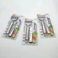 Hete aanbieding: 3-delige set aardappel schillers van roestvrij staal, smiley face messenset, eendjes haarclip, handmatig fruitmes voor keukengerei