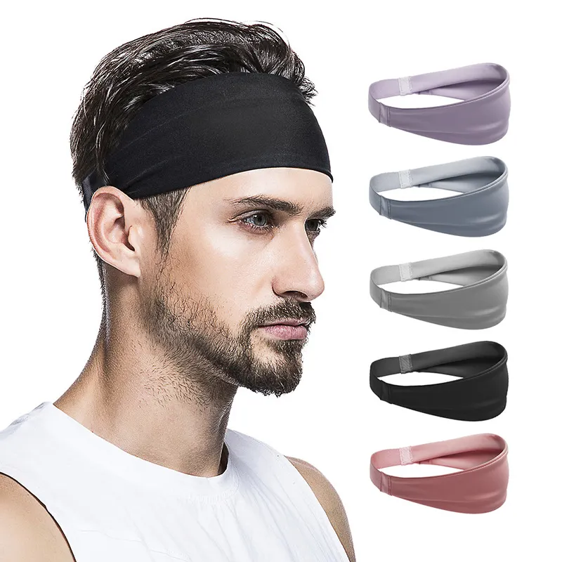 Wholesale men workout wide yoga sweat absorption belt athletic running headband sweatband