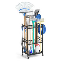 Étagère à outils en métal à double couche, moderne, pour l'organisation du salon, résistante à l'eau, durable, avec crochets amovibles