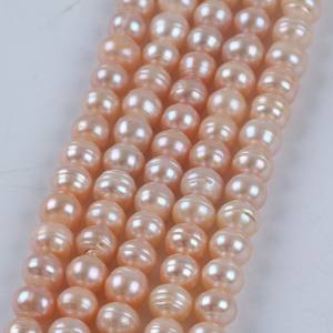 Collar de Perlas de Agua Dulce de Color Blanco y Morado Mezclado de 9-10 mm, Cuentas Planas, Material Semiterminado para Joyería DIY - Product Image 4