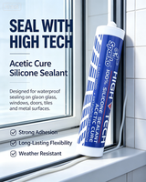 Scellant en silicone Sparko High Tech 100%, scellant pour verre à base d'acétate anti-fongique pour vitres