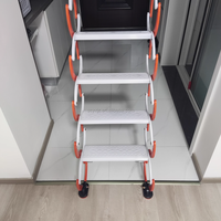 Échelle de grenier électrique manuelle télescopique pliable 24H pour villa de luxe, gain de place intérieur, en métal