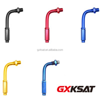 GXKSAT Connecteur de réglage universel en aluminium CNC pour coudière filetée de câble d'accélérateur à 90 degrés M10, compatible avec les motos tout-terrain HND YMH KWS KTM