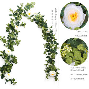 Agente de Compras de Taobao Vende Elegante Decoración para Bodas, Hojas de Eucalipto y Guirnalda de Rosas Artificiales para el Pasillo Nupcial - Product Image 3