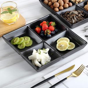 Snacks <span class=keywords><strong>Cena</strong></span> Bandeja para servir Plato en negro 10x10 pulgadas - Product Image 5