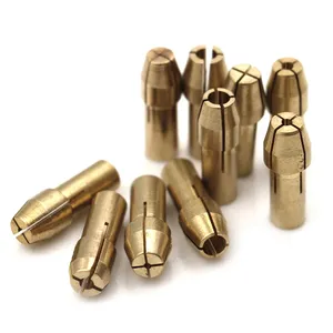 10pc 0.5mm-3.2mm Brass Collets 4.8mm Shank & Long Tail Keyless Chuck Rotary Tool 