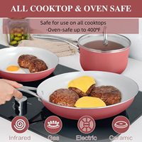 Ensemble de 11 ustensiles de cuisine antiadhésifs, revêtement céramique non toxique, casseroles et poêles durables, essentiels de cuisine sains, chauffe rapide