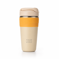 Mug de voyage isotherme en acier inoxydable à double paroi, 470 ml (16 oz), corps fin, anti-fuite, avec couvercle sans BPA, compatible eau bouillante