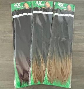 Mèches à tresser 4X 60 pouces pré-étirées en gros 300g Cheveux synthétiques lisses Afro Yaki pour tresses - Product Image 3