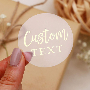 シール付き封筒ギフトパッケージ用,カスタム自己接着性クリアロゴプリント金箔スタンプラベルステッカーロール - Product Image 3