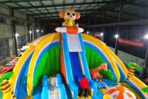 Надувной батут-замок Dongyuan для детей, большой уличный игровой комплекс из ПВХ с горкой - Product Image 5