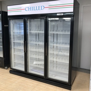 Réfrigérateur de présentation pour boissons, cadre noir, 3 portes, maintien au frais - Product Image 4