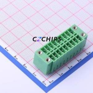 KF2EDGKVM-3.5-2*9P Plug-in Terminal Block Through hole,P=3.5mm Connector Board-to-Board / Socket Closed Screw Fixing 2x9P 3.5mm - Product Image 1