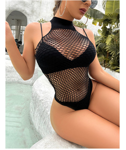 Lencería Xxx de alta calidad para mujeres de talla grande, medias de cuerpo hueco <span class=keywords><strong>con</strong></span> decoraciones de agujeros de encaje, ropa interior clásica para mujeres <span class=keywords><strong>maduras</strong></span> - Product Image 3