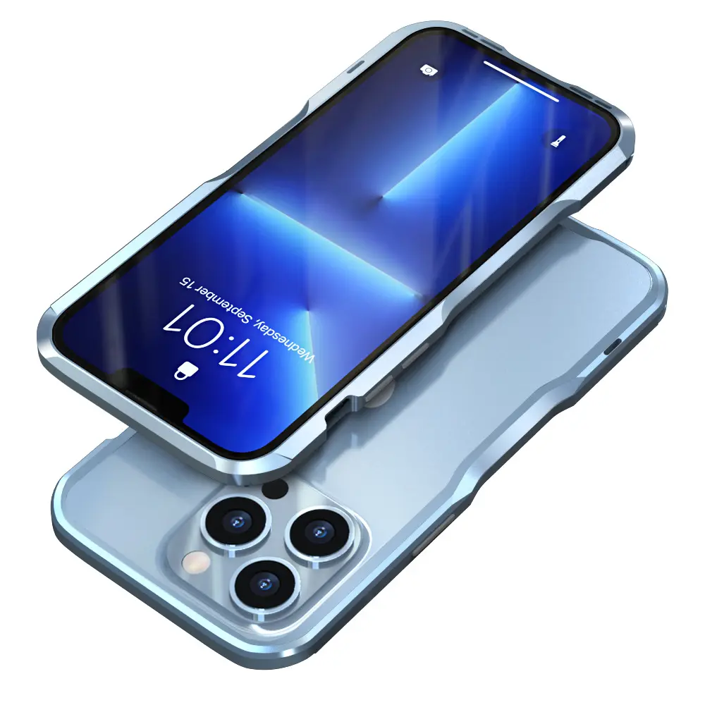 Pare-chocs de luxe avec cadre en Aluminium pour iPhone, coque métallique antichoc, pour modèles 13 12 11 Pro X XS Max XR 7 8 Plus