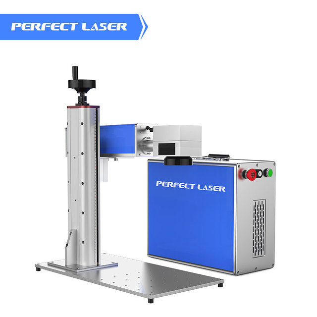 Perfect Laser 50w 100 Watts Portable Desktop Metal SS Non-metal Plastic PVC Flat and Round Subjects Fiber Laser Machine
