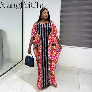 <span class=keywords><strong>Abito</strong></span> Bubu da Donna Stile Africano Nuovo Modello 2026, Moda Estiva Casual Ampio con <span class=keywords><strong>Stampa</strong></span> <span class=keywords><strong>Etnica</strong></span> e Dettagli Diamantati per Feste - Product Image 2
