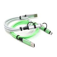 Vente chaude accessoires de téléphone portable 4 en 1 câble de charge de données en nylon 60W 3A vitesse rapide USB C à C câble PD pour MacBook Smartphone