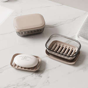 Porte-savon en plastique moderne de qualité supérieure, durable, facile à nettoyer, avec couvercle, pour salle de bain, voyage, usage extérieur - Product Image 2