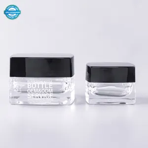 Auf Lager Beliebte einzigartige 30 ml 50ml klarer schwarzer Deckel kosmetische Acryl pulver gläser Gesichts behälter Creme gläser