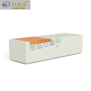 New Stone Building Materials Garden <b>Bench</b> 2500*600*600 Weather Resistant Wood Infused HPC Concrete Outdoor Furniture - Product Image 4