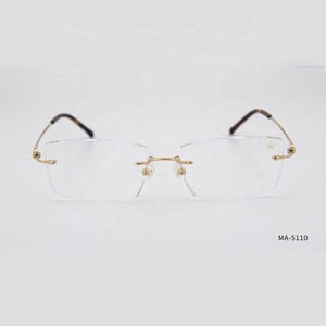 最新の高品質カスタムメイド光学眼鏡レトロアイウェアフレームユニセックス眼鏡リムレス光学眼鏡フレーム - Product Image 2