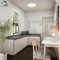 Casa Prefabricada de Contenedores con Estructura de Acero Gris Oscuro de 2-4 Dormitorios para Vida Aislada