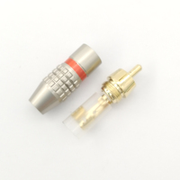 Conector RCA Macho Chapado en Oro al por Mayor, sin Soldadura, Codificado por Colores Rojo y Negro, para Amplificador de Cine en Casa, Altavoz, Cable de Audio DIY