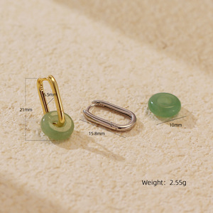 Elegant Natural <strong>Jade</strong> Ring Drop Huggie <strong>Earrings</strong> 925 Sterling Silver Fine Jewelry <strong>Earrings</strong> Women - Product Image 4