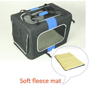 Caisse pliable de Style de luxe pour chien nouveau Style tissu doux transporteur pour animaux de compagnie motif solide Durable Oxford métal emballé boîte plateau en plastique - Product Image 5