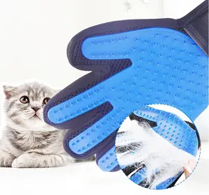 Manufacturer Pet Hair Remover Cleaning Brush Rubber Five Fingers Deshedding Pet Grooming Gloves For Dog Animals Bathing