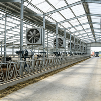 Structure en acier préfabriquée pour ferme d'élevage, hangar isolé pour vaches laitières, grand hangar d'élevage de bétail