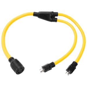 3 prong để 4 prong Máy phát điện chuyển Twist Khóa chuyển đổi Adapter Y Combiner STW 10 AWG NEMA 5-15p để L14-30R dây nguồn - Product Image 1