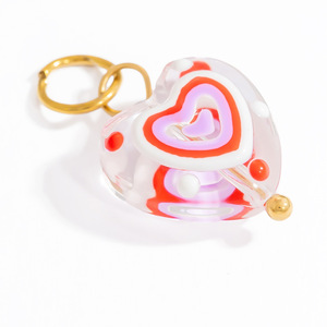 จี้แก้วรูปหัวใจพร้อมลายรักสแตนเลส DIY เครื่องประดับสำหรับสร้อยคอของขวัญสำหรับทุกเพศ - Product Image 5