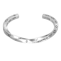 FANKE Bracelet Unisexe Rétro Viking Mobius en Acier Inoxydable Argent Thaïlandais, Style Européen et Américain, pour Fête Vintage