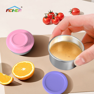 Aohea Stackable Mini thực phẩm lưu trữ Leak-proof kim loại thép không gỉ gia vị <span class=keywords><strong>container</strong></span> lọ với Silicone có nắp đậy - Product Image 6