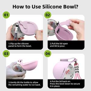 Botella de agua para perros Super Design de 3.42 x 3.42 x 3.54 pulgadas, de acero inoxidable, portátil, a prueba de fugas, para viajes, para perros pequeños - Product Image 5