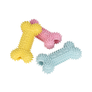 Suministros duraderos para mascotas, juguete para cachorros con forma de hueso de goma TPR colorido, Limpieza de dientes indestructible, masticable para perros - Product Image 2