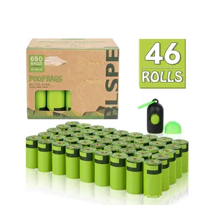 Eco friendly dog pet products 690 bags 46 rolls biodegradable compostable dog poop poo bag