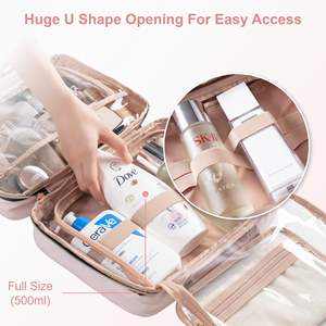 Trousse de toilette suspendue grande capacité pour l'extérieur avec compartiment étanche et rotation à 360° °   Crochet en métal pour des voyages bien organisés - Product Image 5