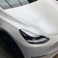 Film Vinyle Adhésif Personnalisable pour Voiture en PET PVC, Finition Satinée Mate Métallique Blanche, 1.52X16M/5X55FT, Présentoir d'Échantillons Disponible, Autocollants pour Voiture