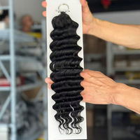 Nouvelles extensions de cheveux vierges Remy à pointe effilée pour tressage bouclé profond, lot de cheveux humains pour crochet