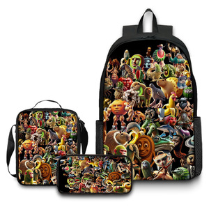 JM Novo Anime Impermeável Brainrot Tung Tung Tung Sahur Conjunto de Mochilas Escolares de 3 Peças para Crianças - Product Image 2