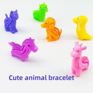 Pulsera de Dibujos Animados de TPR con Múltiples Animales, Dinosaurio, Unicornio 3D, Elástica, Sensorial, Antiestrés, Juguete para Niños - Product Image 3