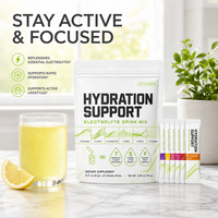 Sachets de mélange de boisson électrolytique pour le soutien de l'hydratation, avec vitamines B6 B12, pour la récupération énergétique après l'entraînement, certifiés GMP ISO, Marque Blanche, OEM ODM
