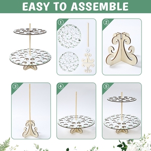 Vassoio in legno per coni portacoriandoli, supporto per coni, scatola porta coni, decorazione per matrimoni, supporto fai da te, bomboniera per feste - Product Image 6