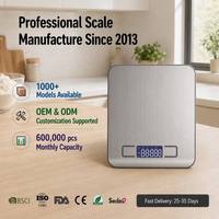 Báscula de Cocina Ultra Delgada, Impermeable, de Acero Inoxidable, Báscula Digital Inteligente para Café con Función de Tara, Herramienta Portátil para Pesar Alimentos