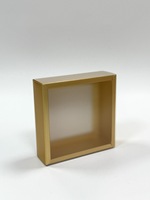 Benutzer definiertes Logo und Größe Papier karton Schubladen box Gold Farbe mit transparentem Fenster für Hochzeits geschenk verpackung