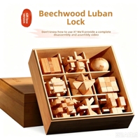 Casse-tête en bois 9 pièces 3D, casse-tête traditionnel chinois Luban Kongming Lock, jouet éducatif STEM, coffret cadeau pour enfants et adultes